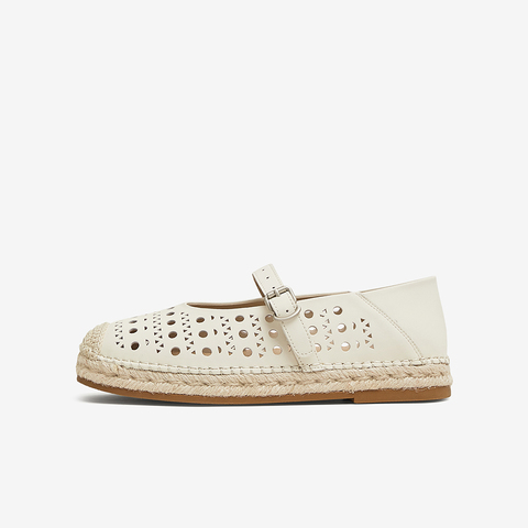 百思图2025夏季新款商场同款简约复古渔夫鞋平跟女单鞋A0503BQ5