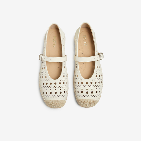 百思图2025夏季新款商场同款简约复古渔夫鞋平跟女单鞋A0503BQ5