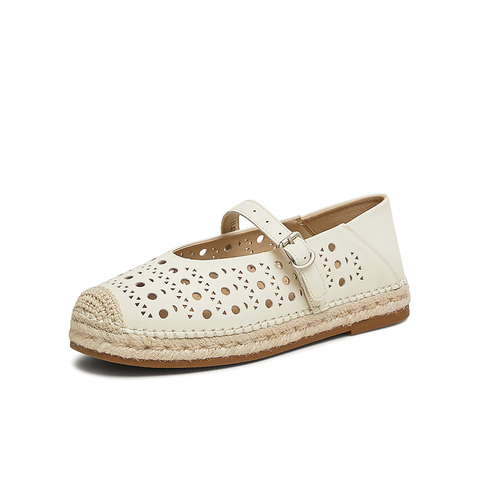 百思图2025夏季新款商场同款简约复古渔夫鞋平跟女单鞋A0503BQ5