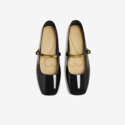 百思图2025春季新款商场同款时尚法式复古玛丽珍鞋女单鞋F1306AQ5