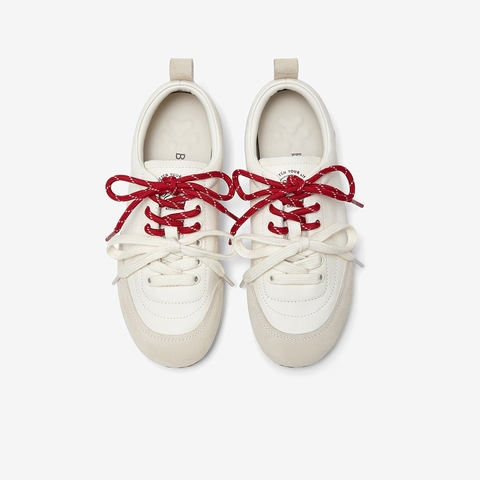 百思图2025春季新款简约时尚户外运动阿甘鞋平跟女休闲鞋I7699AM5