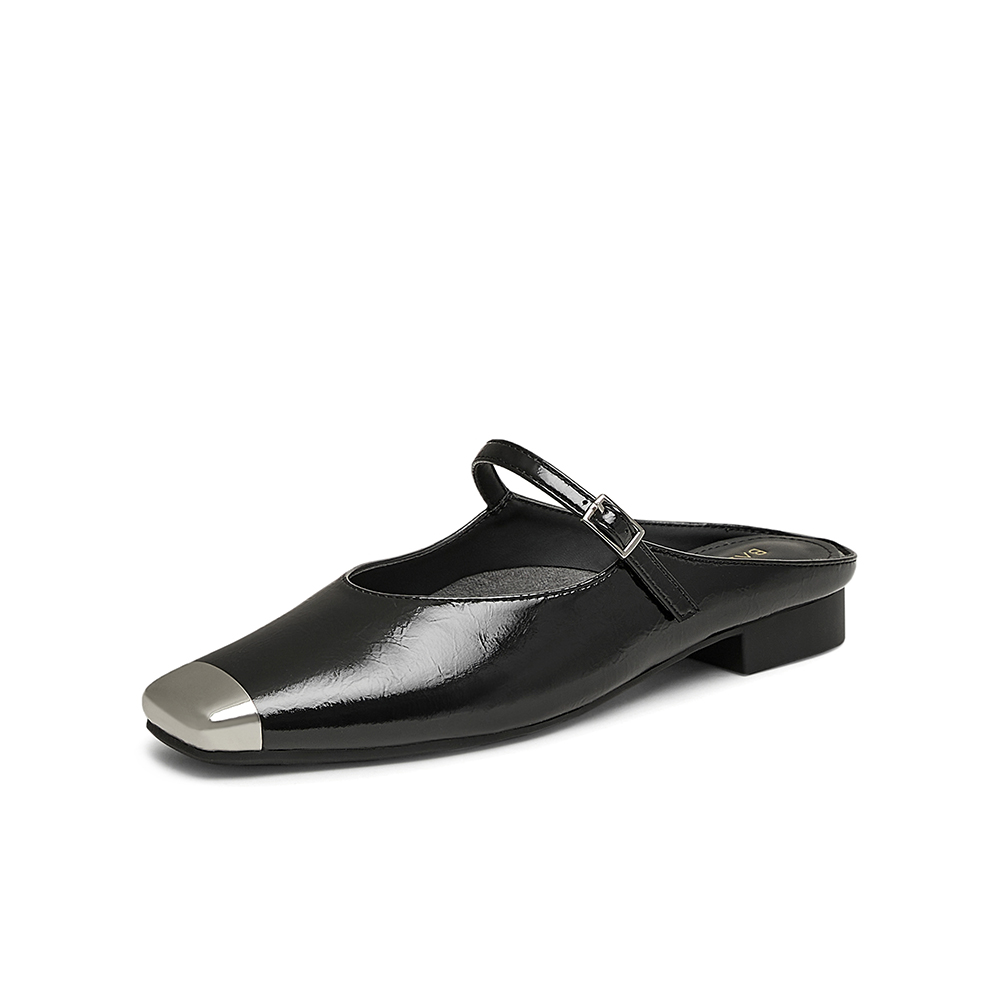 百思图2025夏季新款商场同款时髦通勤穆勒拖方头女拖鞋B1711BH5