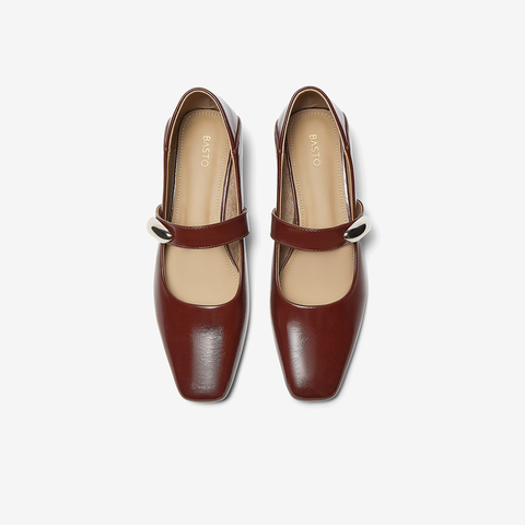 百思图2025春季新款商场同款简约复古通勤玛丽珍鞋女单鞋B1135AQ5