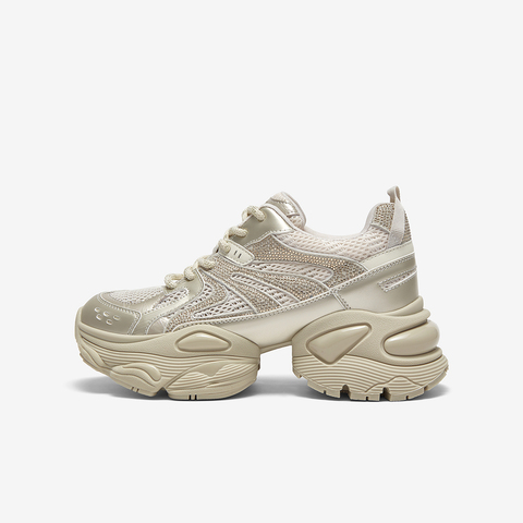 百思图2025夏季新款时尚潮流街头运动老爹鞋厚底女休闲鞋B7888BM5