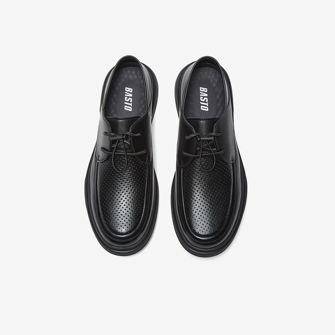 百思图2025夏季新款商场同款简约商务通勤平跟男休闲皮鞋FCK06BM5