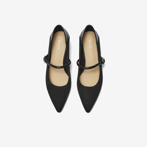 百思图2025春季新款商场同款时髦通勤玛丽珍鞋尖头女单鞋E5051AQ5