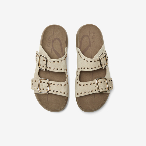 百思图2025夏季新款简约户外休闲运动一字拖厚底女拖鞋D7740BT5