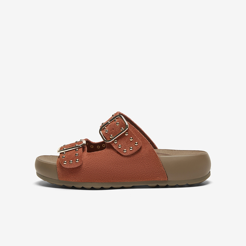 百思图2025夏季新款简约户外休闲运动一字拖厚底女拖鞋D7740BT5