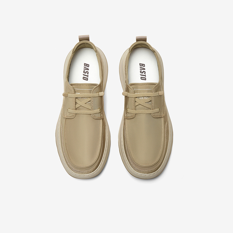 百思图2025夏季新款商场同款简约运动布鞋厚底男休闲鞋K8857BM5