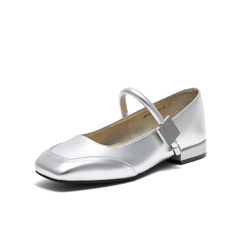 百思图2025春季新款商场同款时尚法式玛丽珍鞋粗跟女单鞋M3173AQ5