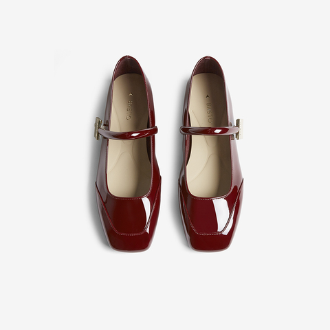 百思图2025春季新款商场同款时尚法式玛丽珍鞋粗跟女单鞋M3173AQ5