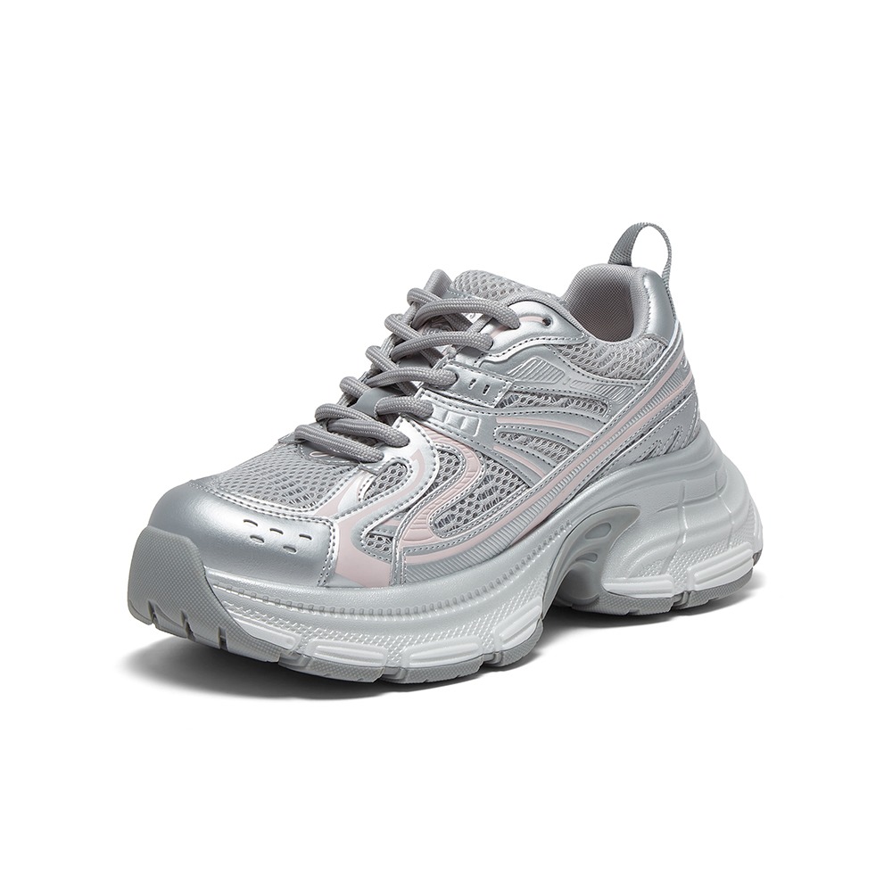 百思图2025春季新款商场同款时尚户外老爹鞋厚底女休闲鞋B6187AM5