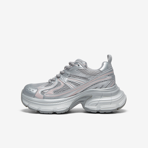 百思图2025春季新款商场同款时尚户外老爹鞋厚底女休闲鞋B6187AM5