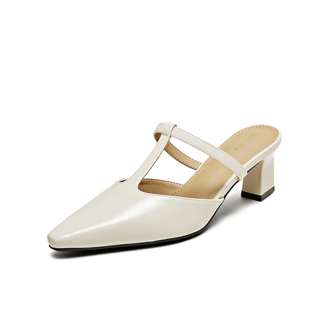 百思图2025夏季新款商场同款简约通勤穆勒鞋尖头女拖鞋B2612BH5