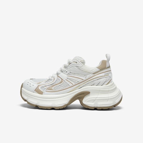 百思图2025春季新款商场同款时尚户外老爹鞋厚底女休闲鞋B6187AM5