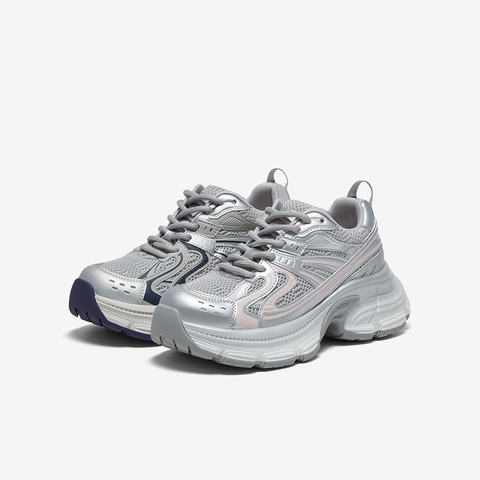 百思图2025春季新款商场同款时尚户外老爹鞋厚底女休闲鞋B6187AM5