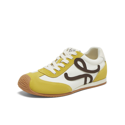 百思图2025夏新款商场同款时复古运动德训鞋平跟女休闲鞋A1827BM5