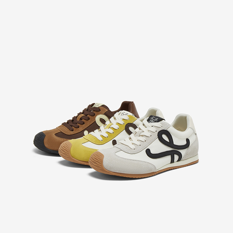 百思图2025夏新款商场同款时复古运动德训鞋平跟女休闲鞋A1827BM5