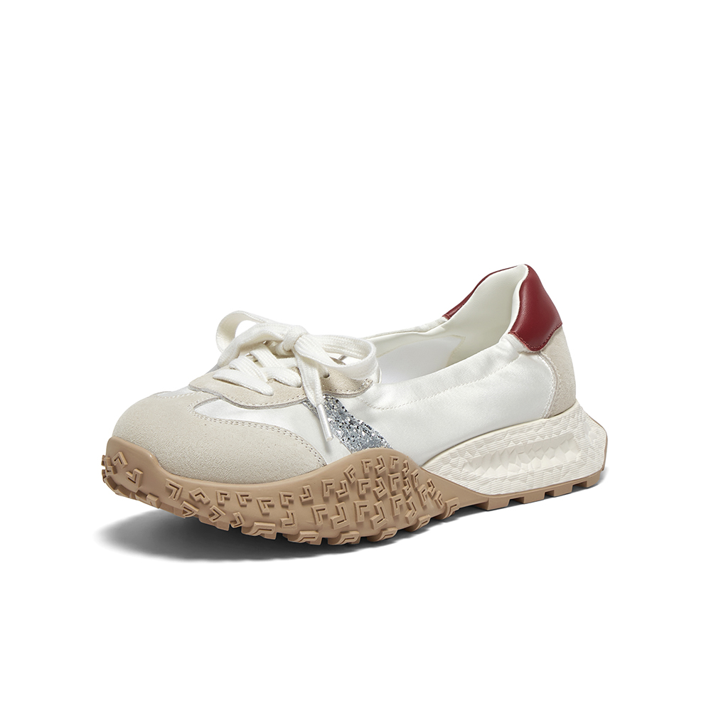 百思图2025夏季新款时尚复古经典户外休闲德训鞋女休闲鞋D3063BA5