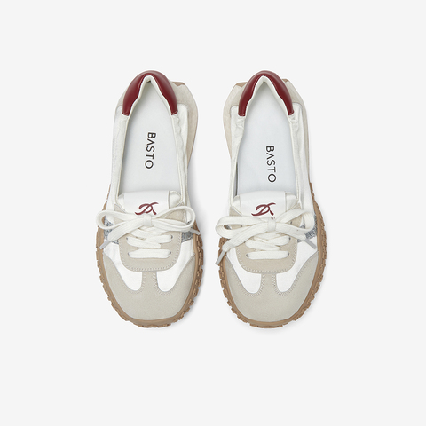 百思图2025夏季新款时尚复古经典户外休闲德训鞋女休闲鞋D3063BA5