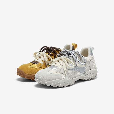 百思图2025夏季新款时髦复古户外运动德训鞋厚底女休闲鞋A2075BM5