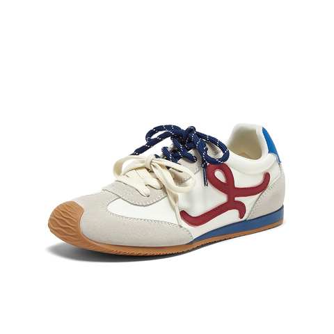 百思图2025夏季新款时髦复古街头运动德训鞋平跟女休闲鞋A1825BM5