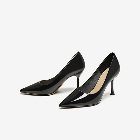 百思图2025秋季新款时尚简约通勤细高跟尖头浅口女单鞋F3212CQ5