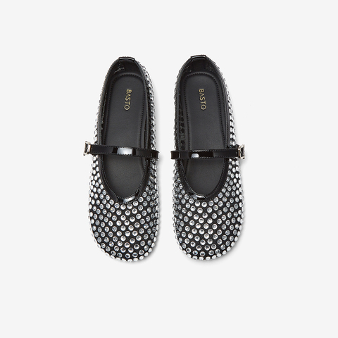 百思图2025夏季新款时髦闪钻通勤玛丽珍鞋浅口女单鞋B3021BQ5