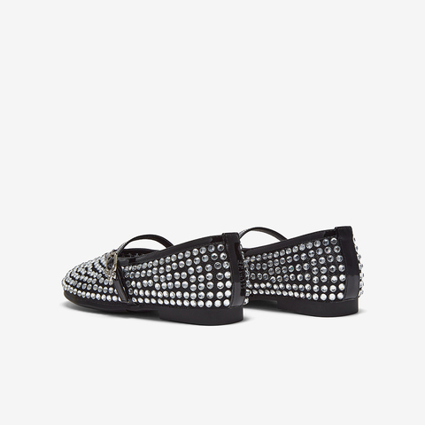 百思图2025夏季新款时髦闪钻通勤玛丽珍鞋浅口女单鞋B3021BQ5