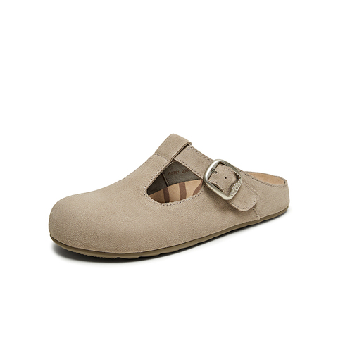 百思图2025夏季新款商场同款复古运动勃肯鞋平跟女凉鞋B6751BH5