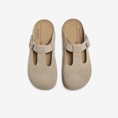 百思图2025夏季新款商场同款复古运动勃肯鞋平跟女凉鞋B6751BH5