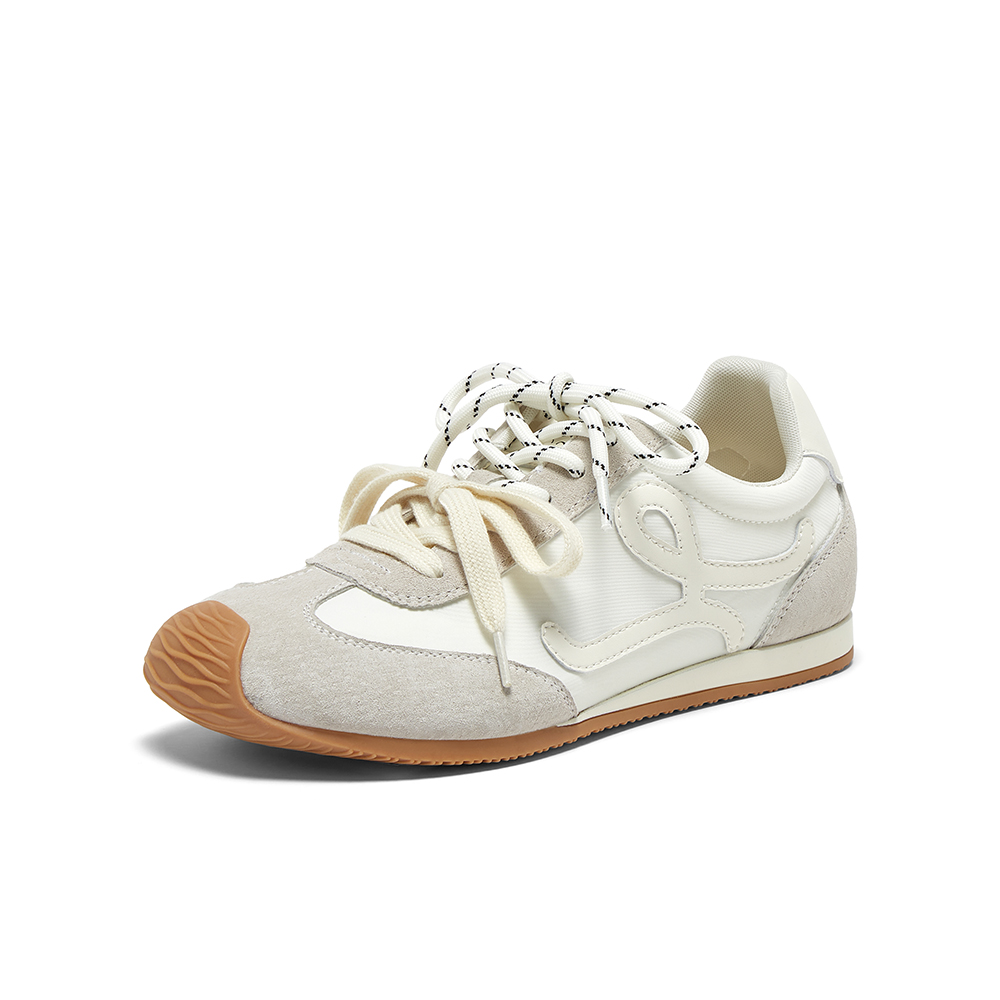 百思图2025夏季新款时髦复古街头运动德训鞋平跟女休闲鞋A1825BM5