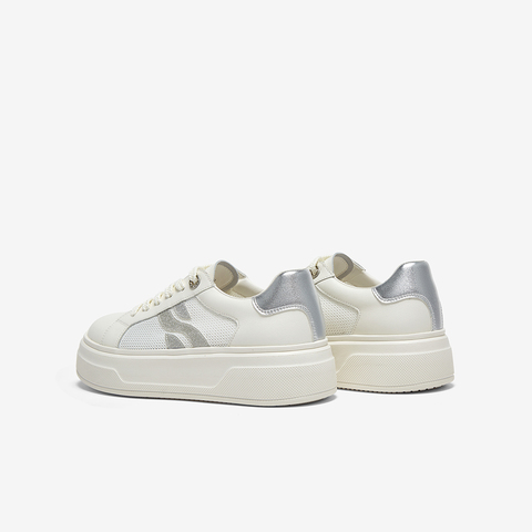 百思图2025夏季新款商场同款简约户外小白鞋厚底女休闲鞋USN01BM5