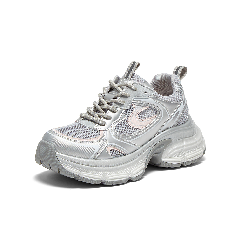 百思图2025夏季新款时尚街头潮流老爹鞋厚底女休闲鞋B6185BM5