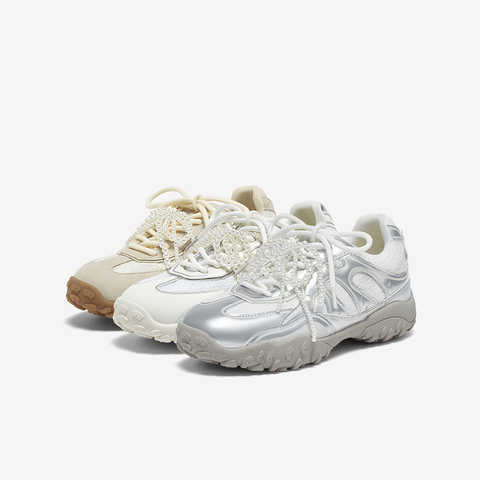 百思图2025夏季新款时尚街头复古运动德训鞋厚底女休闲鞋A2077BM5