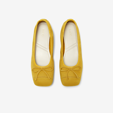 百思图2025秋季新款简约时尚蝴蝶结浅口方头女单鞋B2700CQ5