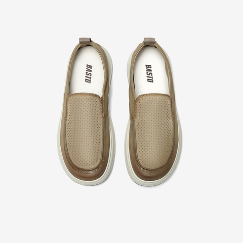 百思图2025夏季新款商场同款简约时尚布鞋厚底男休闲鞋29591BM5