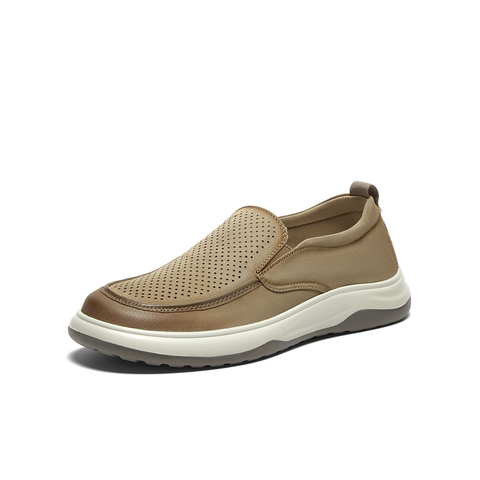 百思图2025夏季新款商场同款简约时尚布鞋厚底男休闲鞋29591BM5