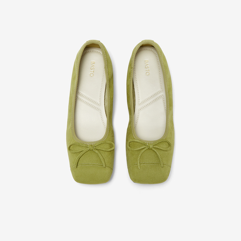 百思图2025秋季新款简约时尚蝴蝶结浅口方头女单鞋B2700CQ5