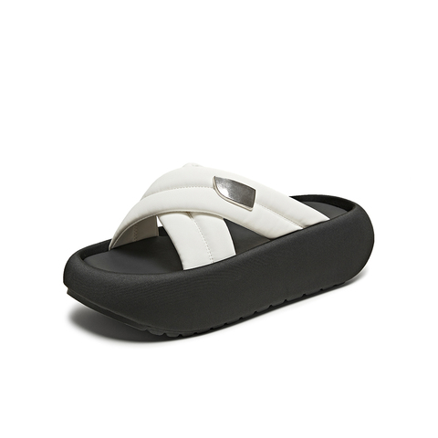 百思图2025夏季新款商场同款时尚简约休闲拖厚底女拖鞋E8820BT5