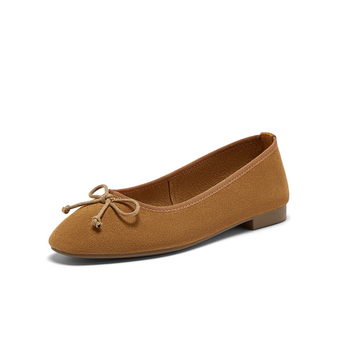 百思图2025秋季新款单鞋简约时尚蝴蝶结浅口通勤女鞋B1833CQ5