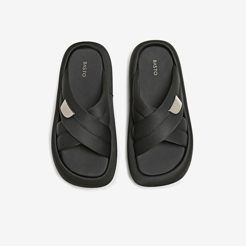 百思图2025夏季新款商场同款时尚简约休闲拖厚底女拖鞋E8820BT5