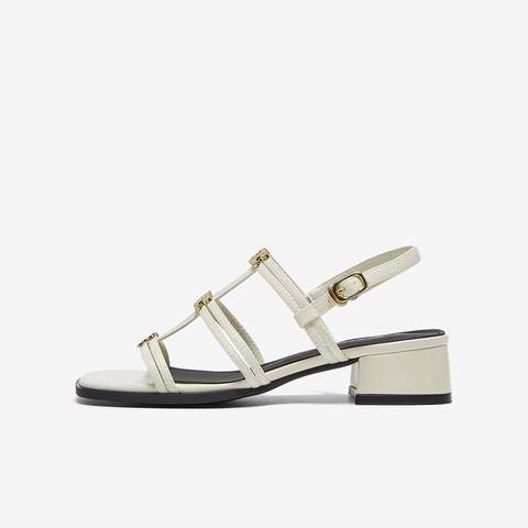 百思图2025夏季新款时尚潮流复古风罗马凉粗跟女凉鞋B5378BL5