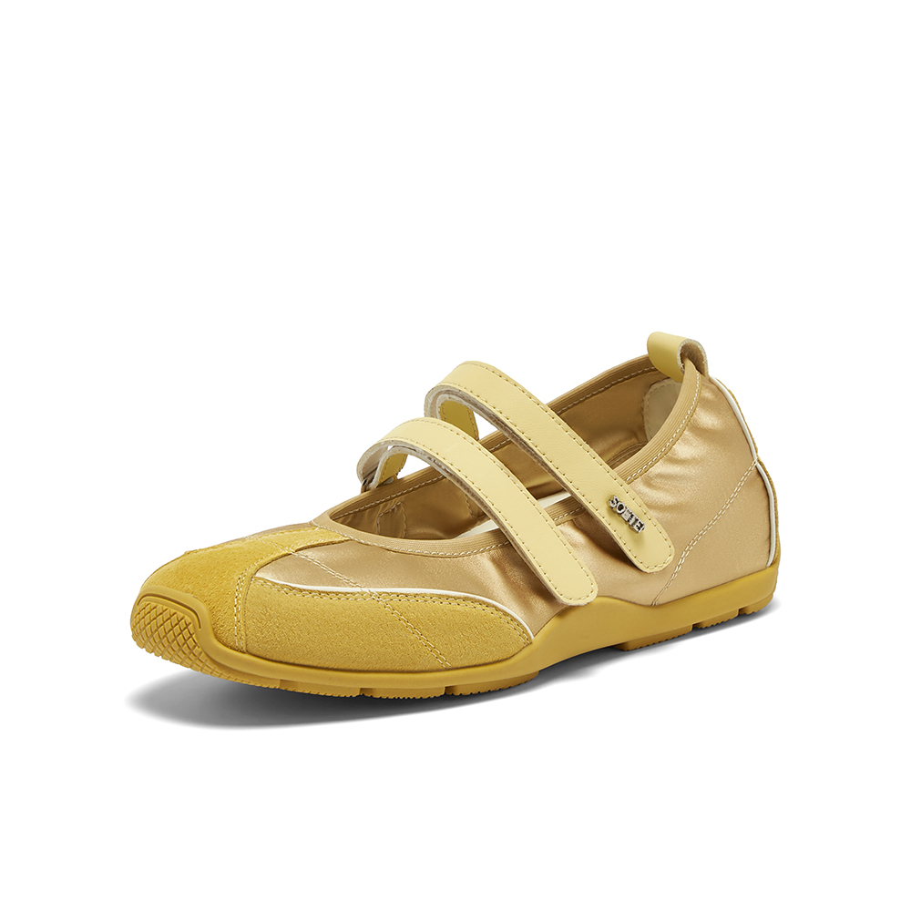 百思图2025夏季新款时尚复古户外休闲芭蕾舞鞋平跟女单鞋A9003BQ5