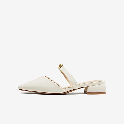 百思图2025夏季新款商场同款潮流尖头穆勒拖粗跟女凉拖鞋B6205BH5