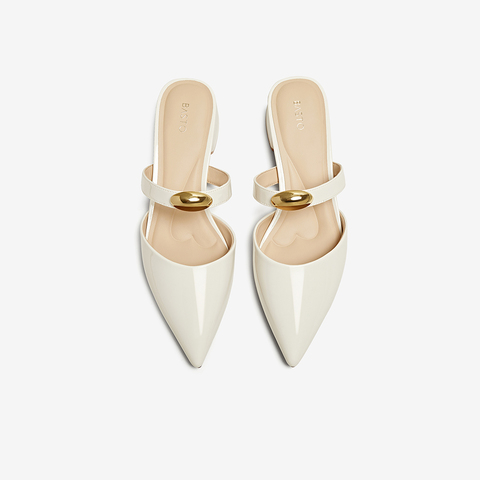 百思图2025夏季新款商场同款潮流尖头穆勒拖粗跟女凉拖鞋B6205BH5