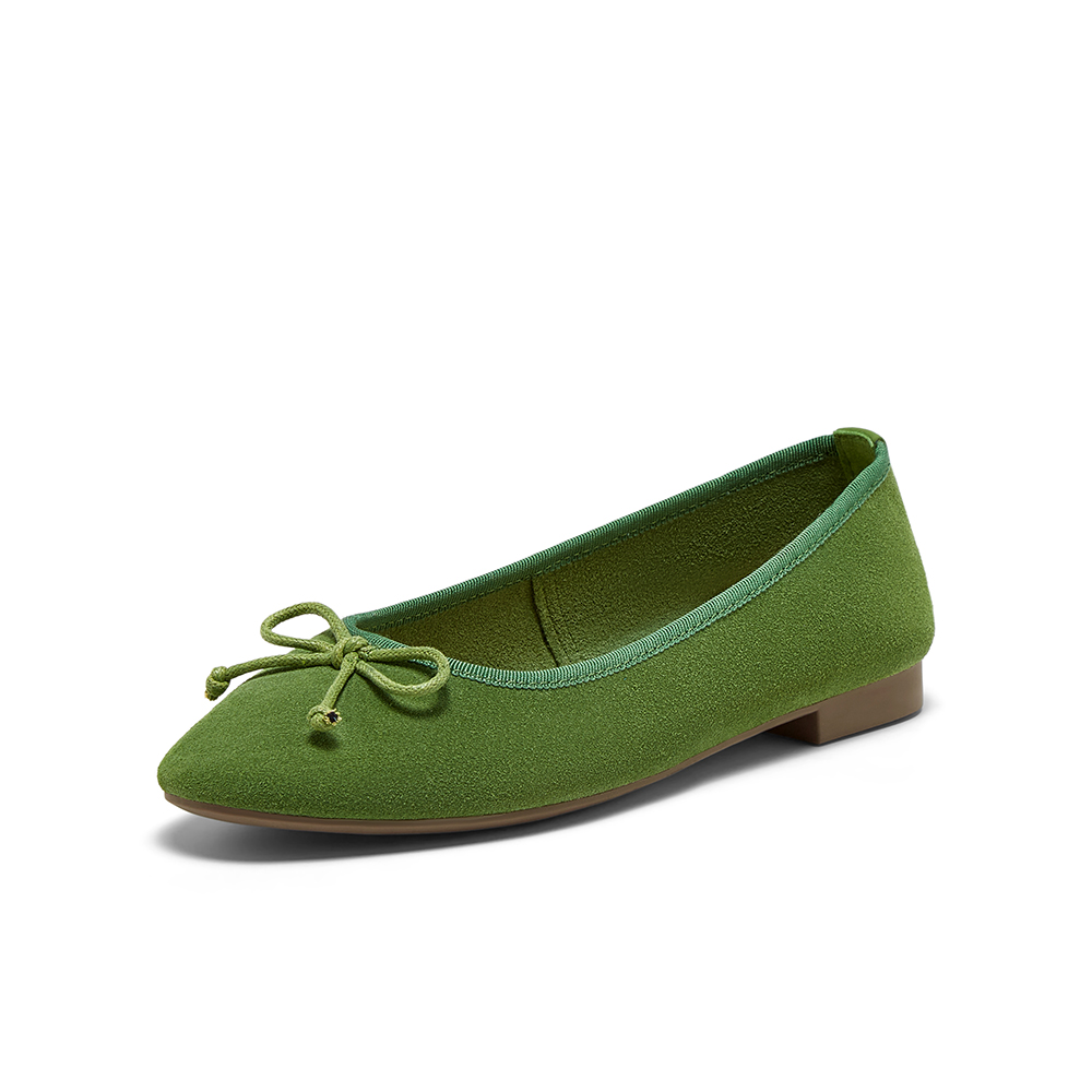 百思图2025秋季新款单鞋简约时尚蝴蝶结浅口通勤女鞋B1833CQ5
