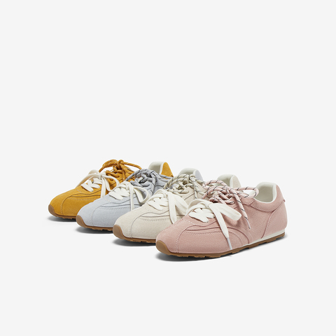 百思图2025秋季新款时尚复古运动德训鞋平跟女休闲鞋D3155CM5