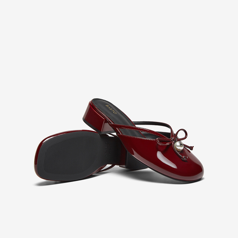 百思图2025夏季新款简约时尚休闲穆勒鞋粗跟圆头女单鞋B3017BH5