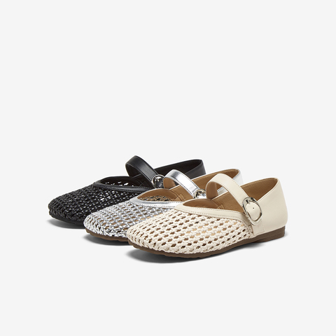 百思图2025夏季新款时尚简约通勤玛丽珍鞋平跟圆头女单鞋W5691BQ5